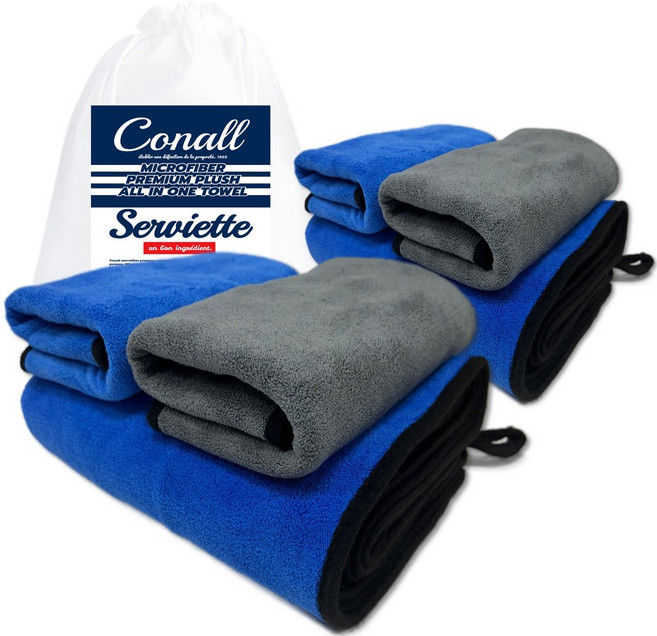 코날 프리미엄 차량용 고중량 초극세사 세차타월 1.6M타월 1p + 0.6M타월 2p 세트, 2세트