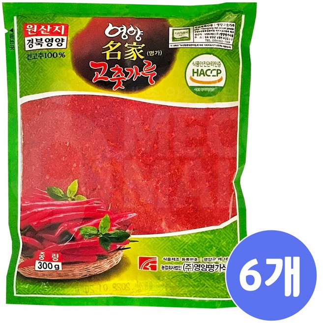 굿앤푸드 영양 명가 고춧가루, 300g, 6개