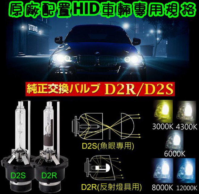 隔日配達 HID燈泡 原廠HID交換型, 1個, D2C/D2R/D2S 3000K