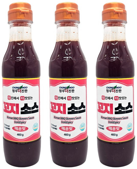 청우 더진한 꼬지소스 매운맛, 460g, 3개
