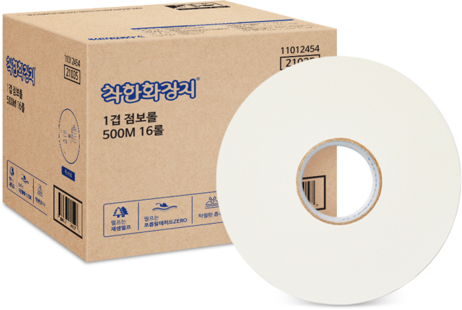 착한화장지 1겹 점보롤 500M 16롤 점보롤화장지, 16개입, 단품