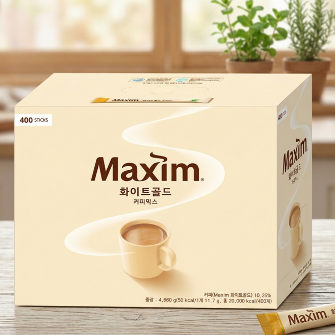 동서식품 맥심 화이트 골드 커피믹스 400개입(T) X 1개, 동서맥심 화이트골드 커피믹스 400T : 믹스커피, 400개입