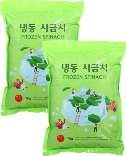 건강야채 냉동 시금치 1kgx2봉, 2개