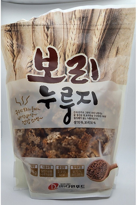 [주식회사 유일유통] 다원푸드 보리누룽지, 600g, 1개