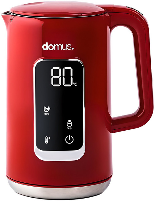 도무스 통스텐 디지털 안심 이중 전기주전자 1.7L, 레드