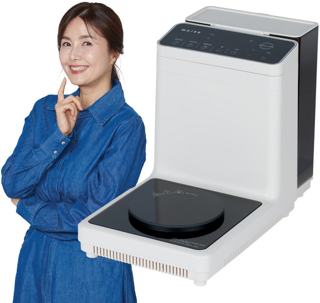 마이어 즉석 라면 조리기 (Maier ez100) 신애라 가정용 한강 라면 끓이는 기계 멀티 쿠커 전기포트, 아이보리