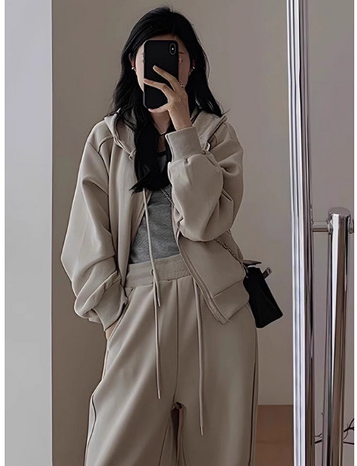 여성 캐주얼 후드티 맨투맨 세트 슬림핏 상하세트 후드집업