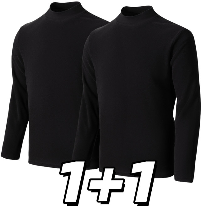 1+1세트 남성용 데일리 무지 고탄력 캐시미어 반목 목폴라 니트 긴팔티 Sevenmoon