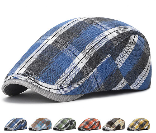 체크 헌팅캡 남녀공용 베레모 마도로스 여름모자
