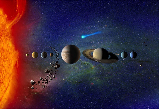 노 브랜드 우리의 태양계 안녕하세요 광택 공간 포스터 미술 인쇄, no frame