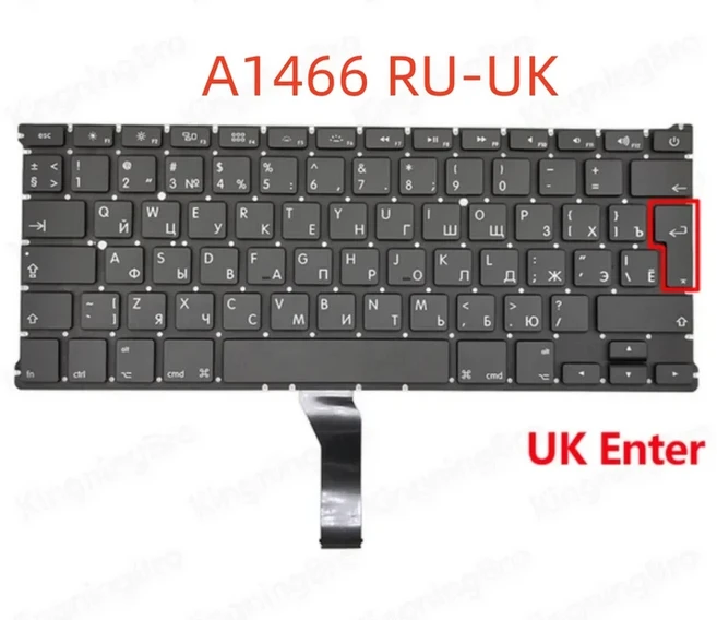 Macbook Air 13 "A1369 A1466 키보드 용 새 교체 2011 년, 05 A1466 RU-UK