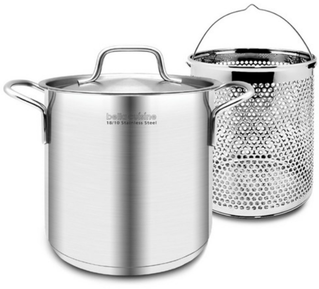 벨라쿠진 파스타 채망 양수냄비 세트, 18cm, 실버, 1박스
