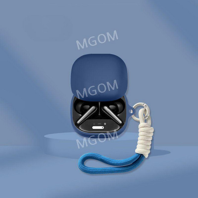 리버티4프로 케이스 호환 무선 이어폰 Liberty4 Pro 사운드코어 보호 커버, 리버티4 프로, 블루+스트랩