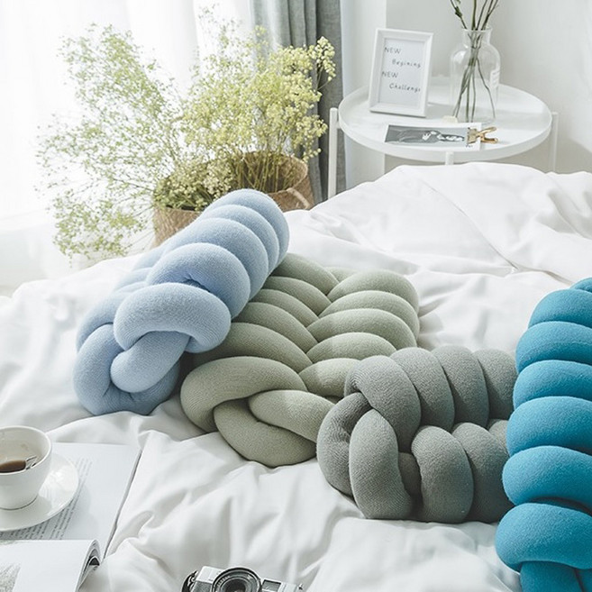 마리아즈시크릿 꽈배기 트위스트 쿠션 방석 매듭 쿠션, 커피