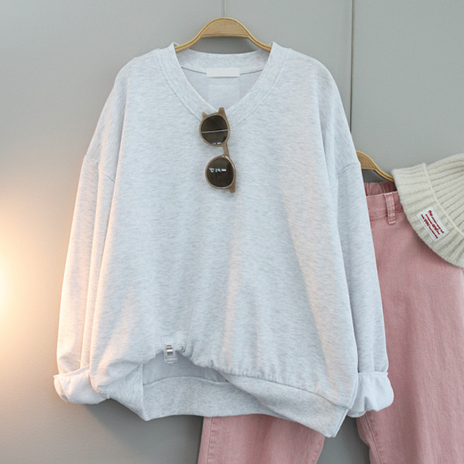 달콩 여성 봄신상 긴팔티 백라벨브이넥맨투맨