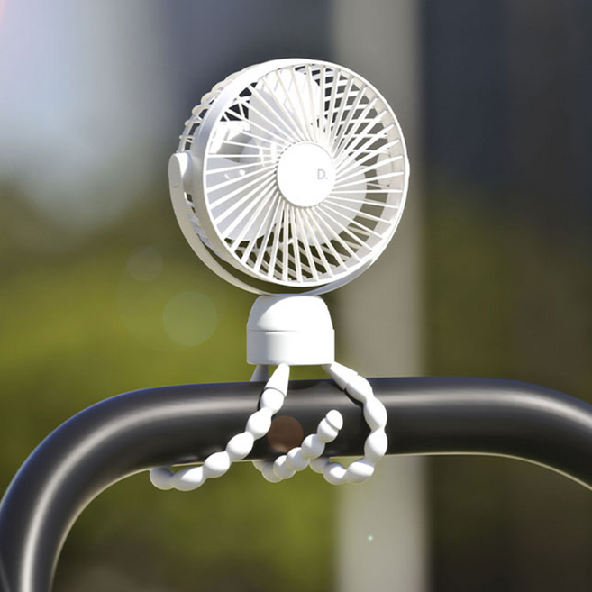 이루다 유모차 선풍기 휴대용 무선 거치대, 화이트, DP-888MF