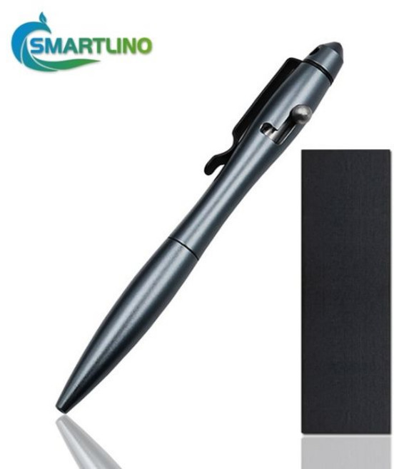 호신용품 다목적 자기 방어 전술 펜 깨진 비상 창문 인명 구조 도구 학교 학생 사무실 볼펜, Gray With Box, 1개