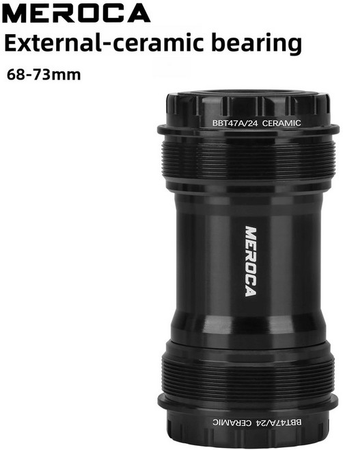 MEROCA T47 자전거 바텀 브래킷 (로드 및 산악 자전거용) 24mm 중공형 센터 68/73/86mm 중앙축 BB 자전거 부품, 68-73mm ceramics