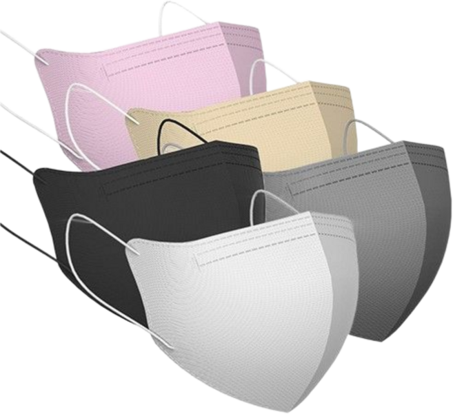 새부리형 마스크 대형 KF94 100매 일회용 자외선 햇빛 차단 흰색 회색 검은색, 화이트, 4개, 25개입
