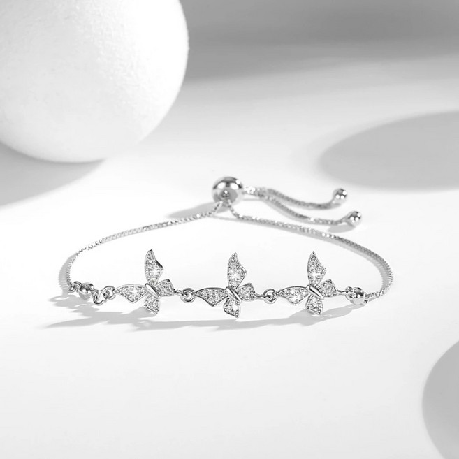 NXNA 925 실버 리본 지퍼 팔찌 코디네이터 CZW-SL014 도금