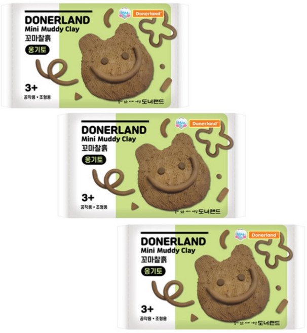 오마이문구 점토 옹기토 꼬마 찰흙 클레이, 3개, 350g
