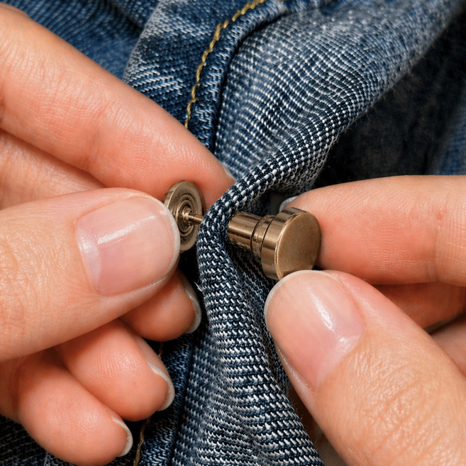 바로상점 바지 밑단 클립 기장 바지단 줄이기 단추, 10개, 브론즈