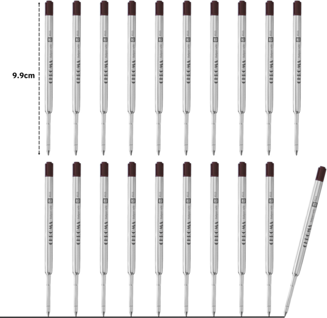 크로마 볼펜심 독일잉크 G2 리필 국제표준규격 몽블랑파카스위스밀리터리등 (20개), 검정
