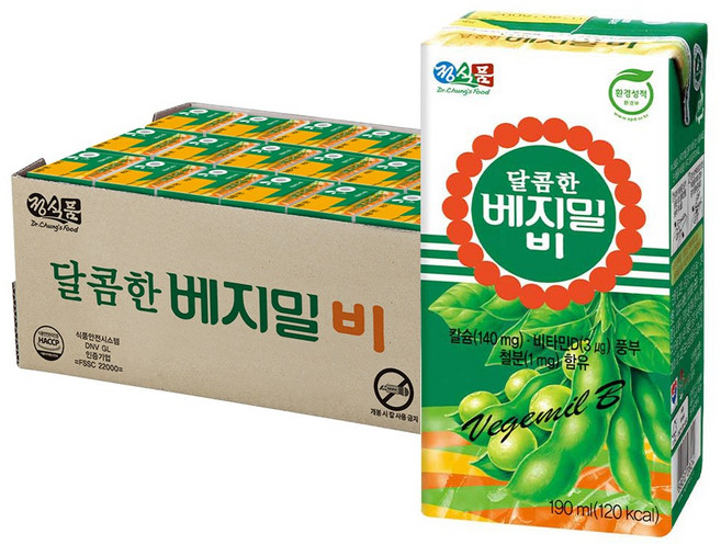 베지밀 비 달콤한 두유, 190ml, 48개