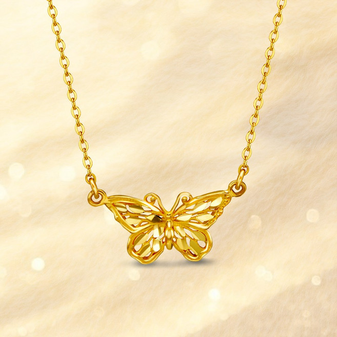 [러브넛] 순금(3.75g) 1돈 여성 아벨 플러리 나비 금 목걸이