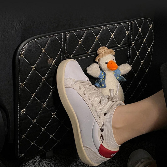 자동차 시트 발자국 보호 차량용 패드 오염 방지 44cm x 36cm 캐릭터 킥매트, 오리, 1개