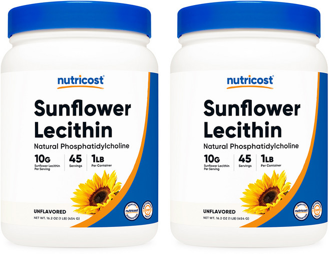 뉴트리코스트 선플라워 레시틴 1LB 파우더 무맛 2병, 2개