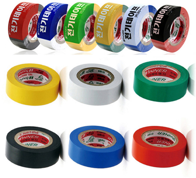 금성 전기테이프 19mm x 10yd (6색 택1), 흰색, 1개