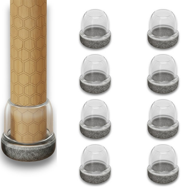 네스팅플레이스 소음방지 의자 발커버 원형 세트, 8개, 그레이