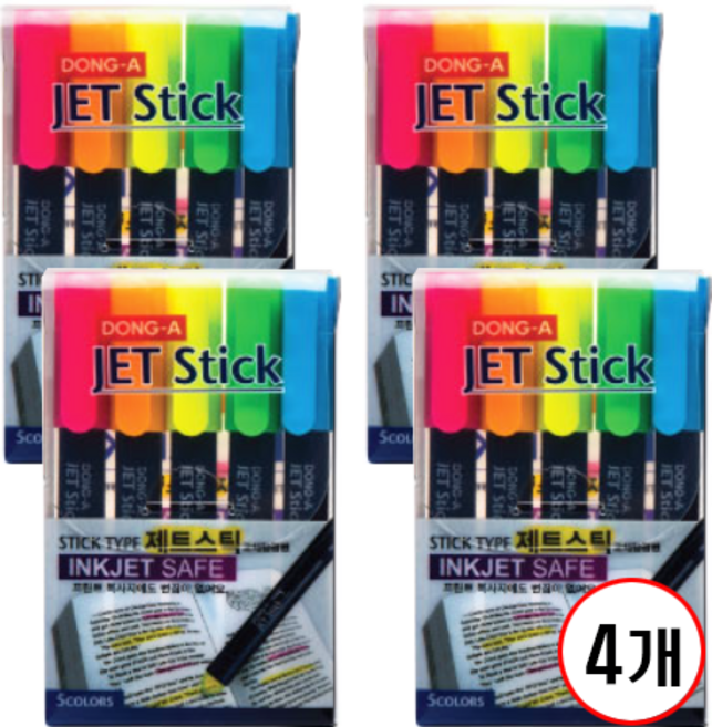 동아 타원제트형광펜, 4개, 5색