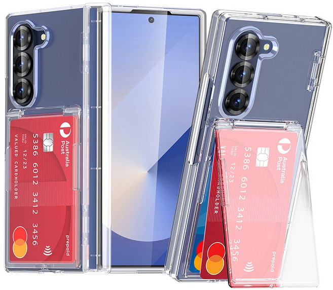 테크비 갤럭시 Z 폴드 5 6 7 오토 힌지 가드 카드 수납형 케이스