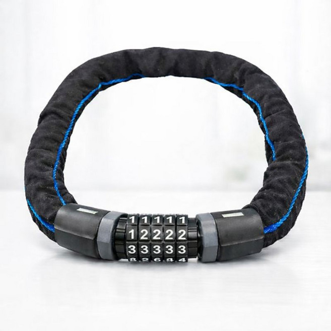 주앙이 튼튼한 탄소강 5단 자전거 자물쇠, 1개, 블랙