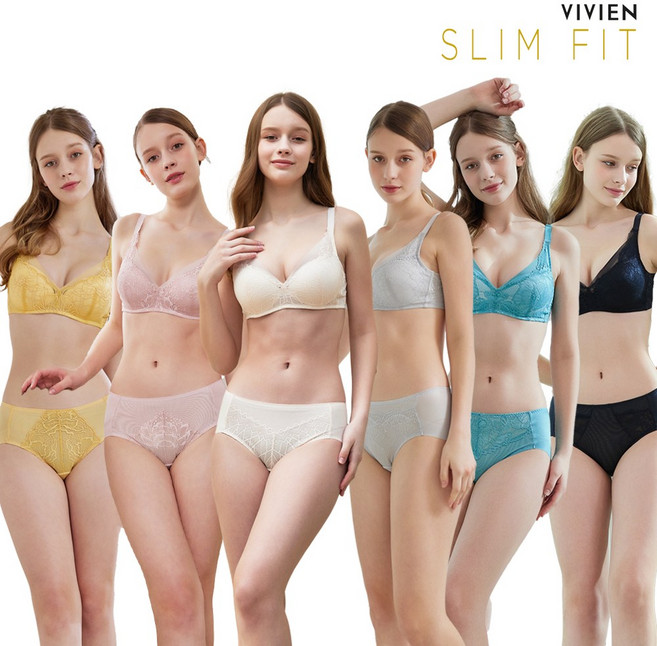 [방송히트]비비안 슬림핏 13차 리프팅패널 풀컵 스타일 노와이어 브라팬티세트 13종