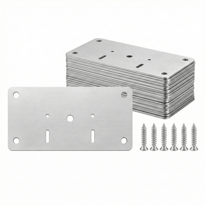 스테인리스 힌지 보강판 35mm 경첩 수리판 싱크대 문짝 보수 플레이트 경첩보강철판 B형, 12개