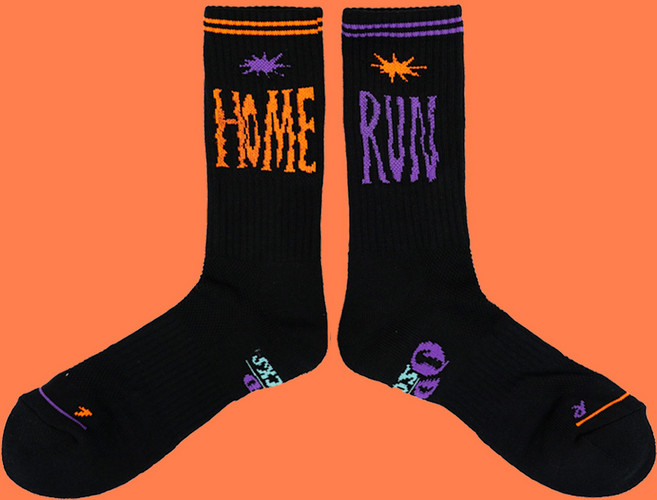 오드삭스 발목보호양말 마라톤 스포츠 러닝 양말 홈런 블랙, L(255mm-275mm)