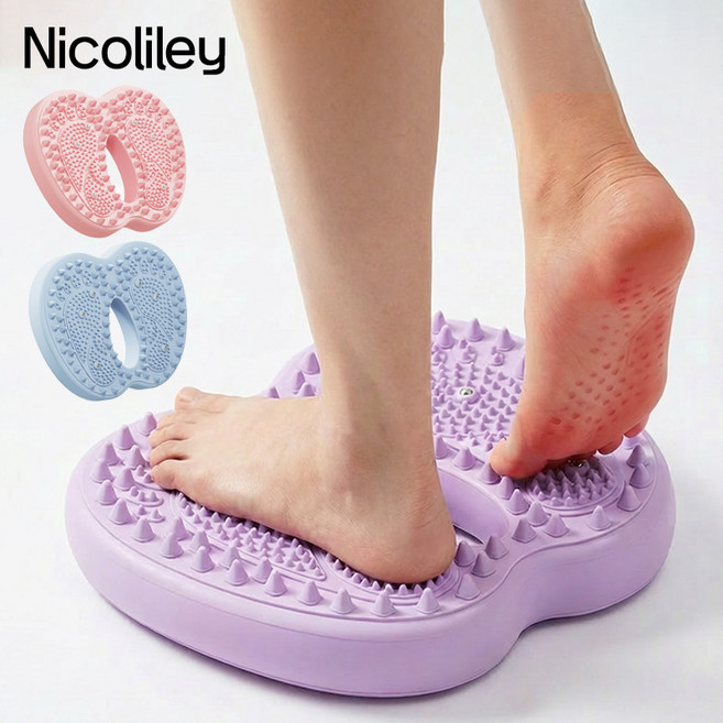 Nicoliley 발바닥 지압매트 안마기 발지압스텝퍼 퍼가정용 에어 지압스텝, 자주색, 1개