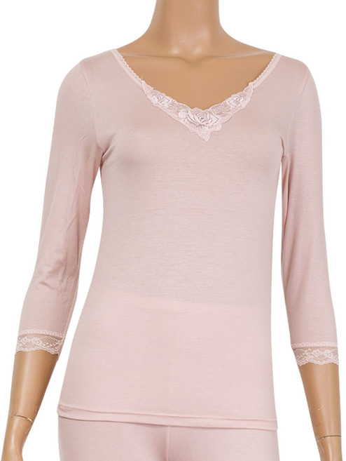 필굿웨어 여성 모달 7부 레이스 내의 상의 4703A