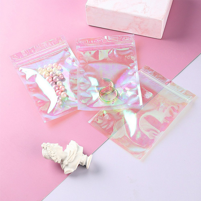 EGMI 홀로그램 지퍼백 다용도 상품 포장 봉투 100매, 1개