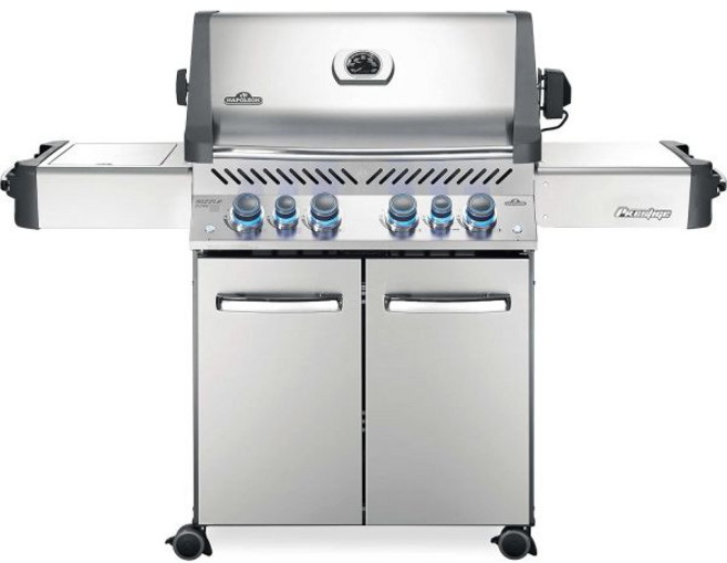 나폴레옹 P665RSIBNSS 프레스티지 665 RSIB 천연가스 그릴 평방미터 적외선 측면 및 후면 버너 스테인리스 스틸, 500 sq. in + Infrared Side and, Stainless Steel, 1개