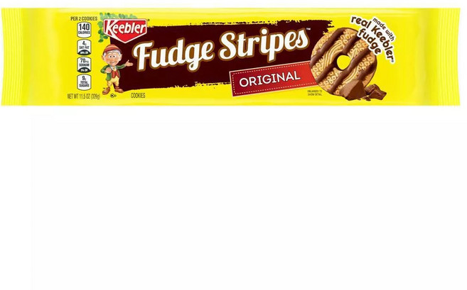 [미국직배송]키블러 퍼지 스트라이프 쿠키 325g/Keebler Fudge Stripes Original Cookies, 325g, 1개