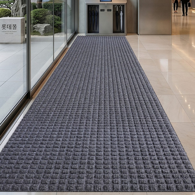 DEXI 잘라쓰는 주방매트 특대형 방수 미끄럼방지 두꺼운 다용도 커팅 가능 매트 바닥 출입구 현관 발매트 웰컴 현관 미끄럼방지 발매트 그레이 현관매트, Grey