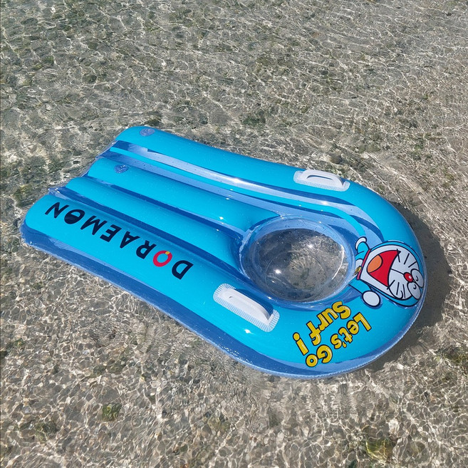 도라에몽 파도타기 아동용 투명창 서핑보드 어린이 모양튜브, 1개, 블루