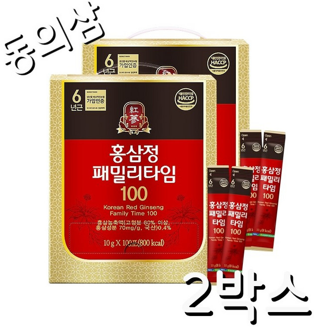 김포파주인삼농협 홍삼정패밀리타임 100포, 1kg, 2개