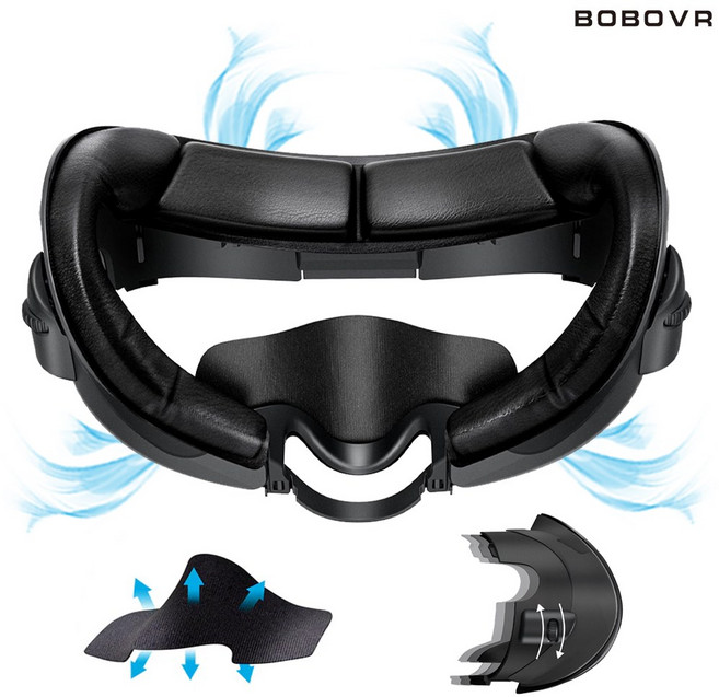 메타퀘스트3 안면폼 F3 가죽 환기커버 빛샘방지 BOBOVR 악세사리, 1개