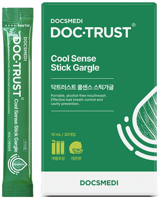 닥스메디 쿨센스 스틱가글 10ml 30개입 휴대용 일회용 레몬향 편도염 구강청결제 무알콜 가그린 천연 임플란트 잇몸 입냄새 구취 제거, 30개
