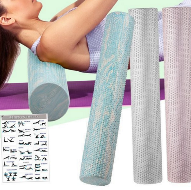 폼룰러 요가폼 블러 필라테스폼 폴러 폼롤러 91cm 돌기형폼 롤러 운동 마사지 EVA폼, 애쉬그레이, 애쉬그레이